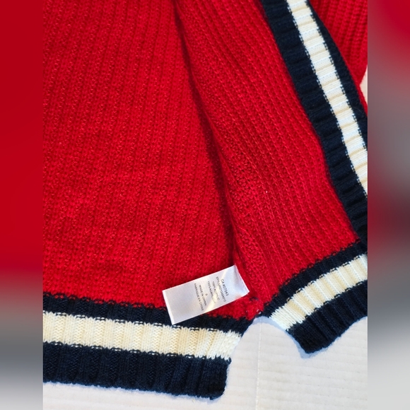 Ten-Sixty Ben Sherman Buttonless Cardigan Womans Small Red Blue White - Picture 5 of 5